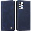 rongki Custodia per Samsung Galaxy A72, Cover in Pelle Sintetica Portafoglio con Slot per Carte, Supporto, Chiusura Magnetica, Antiurto Case per Samsung Galaxy A72, Blu scuro