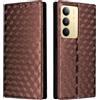 Generico DayQiQiPu Cover per Realme C75 4G RMX3941 (6,72 Pollici) Custodia in pelle PU con Motivo a cubi 3D Chiusura Magnetica Caso portafoglio a conchiglia con supporto, Marrone