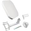 POWER SAT 43 - Ideale per Astra 1 (19.2 E), parabola satellitare piatta, resistente alle intemperie, ideale per TV satellitare, robusta antenna satellitare compatta