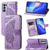 JIUNINE Cover OPPO Find X3 Lite 5G, Custodia Libro in Pelle Portafoglio Case Flip Antiurto con Disegni di Farfalla [Porta Carte] [Magnetica] [Interno TPU] per OPPO Find X3 Lite 5G, Viola