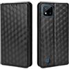 Generico DayQiQiPu Cover per Realme C20/Realme C20A (6,5 Pollici) Custodia in pelle PU con Motivo a cubi 3D Chiusura Magnetica Caso portafoglio a conchiglia con supporto, Nero