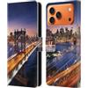 Head Case Designs Custodia a portafoglio in pelle con skylines del ponte di Brooklyn compatibile con Apple iPhone 17 Pro Max