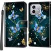 PHINIENLAND Cover per Honor 600 Lite / 500 Smart custodia portafoglio Farfalla | 3 scomparti carte, 1 tasca banconote, Chiusura magnetica, Supporto, Pelle PU flip cover per Honor 600 Lite