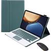 Generic Custodia con tastiera per HONOR Pad 10 12,1 con touchpad(Green) | Tastiera Bluetooth bilingue italiano/inglese con touchpad, retroilluminazione a 7 colori e mouse wireless dual mode incluso.