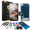 AuraLens Kit sostituzione schermo per iPhone XR, display LCD touch completo | A1984 A2105 A2106 A2107 A2108, FHD INCELL Digitizer 6,1 pollici, COF, pretestato, strumenti, adesivo, tappetino viti, nero