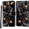 Salanheo Cover per Xiaomi 17T Pro, foglie e fiori | Portacarte, Chiusura Magnetica, Flip Case, Antiurto Custodia, Funzione Stand