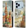 Head Case Designs Custodia a portafoglio in pelle con skylines della cattedrale di San Basilio, compatibile con Apple iPhone 17 Pro