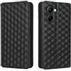 Generico DayQiQiPu Cover per Realme C33 RMX3624 (6,5 Pollici) Custodia in pelle PU con Motivo a cubi 3D Chiusura Magnetica Caso portafoglio a conchiglia con supporto, Nero