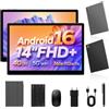 ANTIOXID Tablet 14 pollici Android 16 tablet con sim,Dual SIM 4G LTE 5G Wi-Fi,Unisoc T616,2,0GHz Octa-Core, 11580mAh/20 W, 36 GB RAM + 512GB, 2000x1200/GPS/Gemini AI, tablet Android con tastiera
