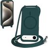 FMPCUON FNPCUON Cover Magnetica Silicone per iPhone 17 Air con Cordino,Compatibile con MagSafe,Custodia con Laccio Collana Tracolla Collo Sottile TPU Antiurto Protettiva Case con Corda.Verde