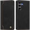 rongki Custodia per Samsung Galaxy S25 Plus, Cover in Pelle Sintetica Portafoglio con Slot per Carte, Supporto, Chiusura Magnetica, Antiurto Case per Samsung Galaxy S25 Plus, Nero
