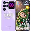 OUKITEL C68 PLUS Smartphone Android - 7.2HD+ Schermo Grande 120Hz & 1.81 Schermo Posteriore, 24GB RAM+256GB ROM/1TB Telefono Cellulare, 64MP+8MP,6000mAh Cellulari,Dual SIM 4G/Face ID/Fingerprint/NFC