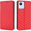 Generico DayQiQiPu Cover per Realme C30/Realme C30s (6,5 Pollici) Custodia in pelle PU con Motivo a cubi 3D Chiusura Magnetica Caso portafoglio a conchiglia con supporto, Rosso