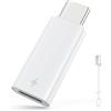 MoKo 60W Lightning a USB C Adapter per Cuffie con Ricarica Veloce/Data Transfer | Audio Adattatore Lightning a USB C per iPhone Duo 18 17 Air 16 15 Pro Max,iPad Pro/Air,Non per OTG/Microfono Lavalier