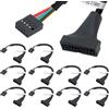 HAAMNING7 10 Pack da USB 3.0 Header a USB 2.0, 19 pin USB3.0 maschio a 9 pin USB 2.0 femmina convertitore cavo adattatore per scheda madre USB 2.0 9 pin porta 15 cm 6 pollici