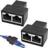 Seefey 2 distributori LAN da 1 a 2 senza corrente, splitter universale per cavo LAN da 1 a 2, adattatore di prolunga di rete, splitter Ethernet RJ45 per Cat5, Cat5e, Cat6, Cat6e, Cat7, Cat8