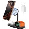 KU XIU X23 Pro Caricatore 3 in 1, Stazione di Ricarica per Apple, Caricatore Wireless Compatibile con iPhone 17/16/15/14/13/12 Pro Max, Apple Watch Ultra/9/8/7/6/SE/5/4/3, per AirPods 2/3/Pro