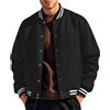Rayson Giacca College da Uomo con Bottoni a Pressione Baseball Jacket | Stile College Felpa, Bomber invernale Autunno Polsini a Righe, Vestibilità Comoda, Tasche Laterali, Colletto a Costine