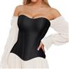 Duohropke Corsetto da donna sexy senza spalline, con lacci, corsetto sopra il seno, scollo a cuore, corpetto con ossa, lingerie modellante, biancheria intima modellante