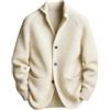 MODSGUE Cardigan da uomo con collo sciallato, giacca slim fit, cappotto sportivo, alla moda, vintage, Smart Business Blazer, casual, con bottoni, con tasche