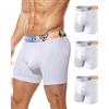 Arjen Kroos Boxer Uomo Gamba Lunga Intimo Sportivo, Confezione da 3 | Microfibra Morbida e Traspirante, Asciugatura Rapida, Senza Etichette, Cintura Larga, Sport e Quotidiano, S~2XL