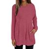 Generic Maglione lungo da donna, casual, per leggings, oversize, maglione elegante e lungo con tasche, tinta unita, a maniche lunghe, per l'inverno, vestibilità comoda, lavorato a maglia