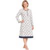 Leedya Camicia da Notte Invernale Donna Lunga in 100% Cotone Interlock - Calda e Morbida, Maniche Lunghe, Bottoni Frontali - Taglie S-3XL