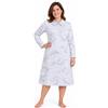 Leedya Camicia da Notte Invernale Donna Lunga in 100% Cotone Interlock - Calda e Morbida, Maniche Lunghe, Bottoni Frontali - Taglie S-3XL