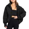 Generico Giubbotto Donna Invernale Piumino Giacca Trapuntata Autunnale Mezza Stagione Giubbino Oversize Bomber Caldo e Rilassato Abbigliamento Corto Capispalla Colletto Rialzato Con Tasche