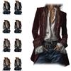 Generic Giacca lunga vintage ricamata in velluto con intricato ricamo floreale costume pirata blazer cappotto donna top rinascimentale