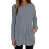 Generic Maglione lungo da donna, casual, per leggings, oversize, maglione elegante e lungo con tasche, tinta unita, a maniche lunghe, per l'inverno, vestibilità comoda, lavorato a maglia