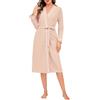 Wikoan Vestaglia Invernale da Donna a Nido D'ape | Vestaglia Lunga e Calda per I'autunno-Inverno-Comodi Sleepwear da Casa