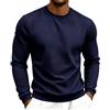 Generisch Maglione da uomo in cotone, girocollo, a nido d'ape, a maniche lunghe, in cotone