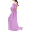 Tomwell Abito Fotografico Premaman Maxi Vestito Fotografico Eleganti Fuori Spalla Chiffon Gravidanti Abbigliamento Maternity Dress Gonna di Lunghezza del Pavimento
