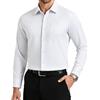 Casey Kevin Camicia Uomo No Stiro Antipiega Maniche Lunghe bambù Regular | Camicie Elegante Business Casual Senza Stirare, con Bottoni e Tasca, Righe Sottili, Elasticizzata, Formale Ufficio Libero