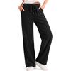 Crewhpo Pantaloni Donna a Gamba Dritta in Velluto a Coste con Coulisse | Texture Verticale, Vita Elasticizzata, Vestibilità Comoda, Linea Pulita, Ufficio, Viaggio, Shopping e Tempo Libero