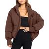 Generico Giubbotto Donna Invernale Piumino Giacca Trapuntata Autunnale Mezza Stagione Giubbino Oversize Bomber Caldo e Rilassato Abbigliamento Corto Capispalla Colletto Rialzato Con Tasche