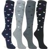 Lucchetti Socks Milano Calze Lunghe Donna Caldo Cotone, Termiche, Fantasia Colorata, Righe,Morbide e Traspiranti, Perfette per Inverno, Uso Quotidiano o Regalo,Confortevoli e Resistenti 4 Paia