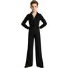 Kaerm Bambini Maglie Tuta Ballo Con Pantaloni Body Latino Americano Bambino | Due Pezzi,Luccicante,Volantini In Fronte,Hip Hop,Competizioni,Body Da Sala Da Ballo Danza Standard Danza Samba Rumba
