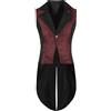 VPQILH Nuovo Gilet Gotico da Uomo, Doppiopetto Gilet Uomo Vittoriano Steampunk Frack Vest Vintage Corte Smoking Abiti da Performance Risvolto Giacca Costumi da Gentiluomo Jacquard Panciotto Halloween Costume