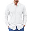Runcati Camicia da uomo a maniche lunghe, Oxford, con bottoni | Slim Fit, cotone, business, per il tempo libero, moderno, casual, con tasche, tinta unita, da uomo, per tutti i giorni