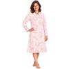 Leedya Camicia da Notte Invernale Donna Lunga in 100% Cotone Interlock - Calda e Morbida, Maniche Lunghe, Bottoni Frontali - Taglie S-3XL