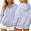 lozssnigzi Felpa Donna con Zip e Cappuccio, Motivo con Paillette, Angeli e Ali, Streetwear Y2K Angel Wings Hoodie a Maniche Lunghe, Stile Casual Chic per Autunno, Inverno