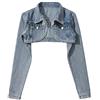 BROLEO Giubbotto Jeans Donna,Giacca Di Jeans Corta Da Donna In Difficoltà Bolero Coprispalle Corto Top Su Misura Stretch Trucker Capispalla Cappotto Corto In Denim Con Bottoni Cardigan Jeansjacke Per Ragaz