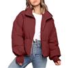 Generico Giubbotto Donna Invernale Piumino Giacca Trapuntata Autunnale Mezza Stagione Giubbino Oversize Bomber Caldo e Rilassato Abbigliamento Corto Capispalla Colletto Rialzato Con Tasche