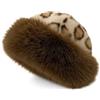 CutitiUU Cappello di peluche mongolo,Stampa leopardo,Imitazione pelliccia di visone,Cappello da donna in pelliccia sintetica con stampa leopardata invernale,Cappelli di visone pelosi soffici di