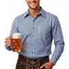 JasGood Camicia tradizionale da uomo per Oktoberfest, camicia a quadretti con tasca, a maniche lunghe, per feste, blu, rosso, verde, S-5XL