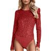 Duohropke Body da donna a maniche lunghe con glitter, senza maniche, con scollo a V profondo, body modellante, canottiera, top
