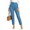 BIRW Pantaloni da donna a vita alta 2025 pantaloni skinny alla moda da lavoro casual con tasche