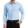 Casey Kevin Camicia Uomo No Stiro Antipiega Maniche Lunghe bambù Regular | Camicie Elegante Business Casual Senza Stirare, con Bottoni e Tasca, Righe Sottili, Elasticizzata, Formale Ufficio Libero